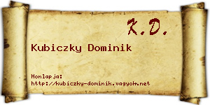 Kubiczky Dominik névjegykártya